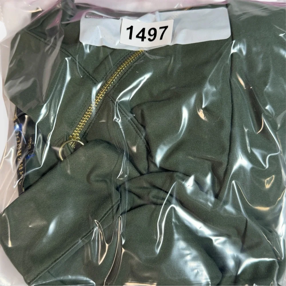 AmberNoon II SunSavy UPF50‎ Asymmetric Zip Pullover Top Dark Green Women's Large